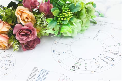 Carta Natal De Astrología Impresa Y Lugar De Trabajo De Rosas Blancas De Astrología Espiritual