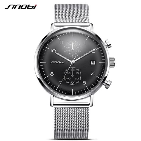 Sinobi New Business Watch Men Mesh Strap Business Watch Men Watches