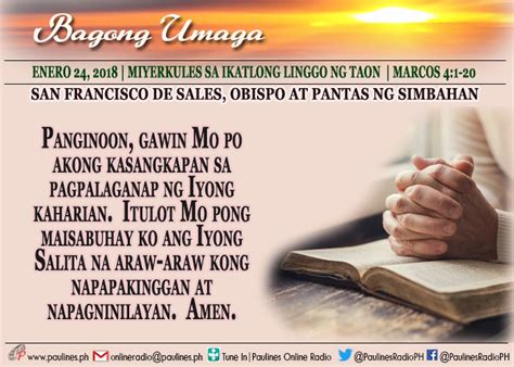 ENERO 24 2018 Miyerkules Sa Ikatlong Linggo Ng Taon San Francisco De