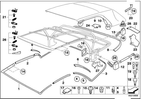 Illustrated Breakdown of BMW E36 Convertible Top Components