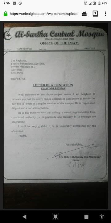 How To Write Good Letter Of Attestation See Samples Education Nigeria