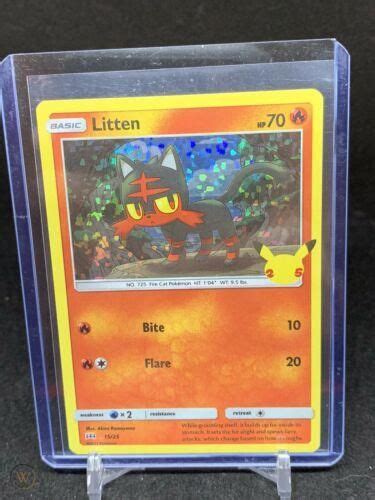 Litten Mcdonalds Pokemon Promo Card 2021 25th Anniversary Holo Sp