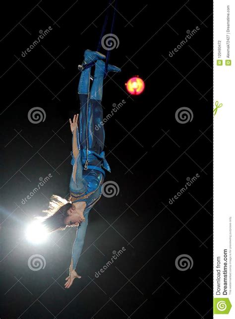 Gymnast Equilibrist Under Circus Dome Editorial Image Cartoondealer