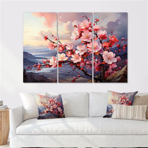 Design Art Apple Blossom Sunset - Apple Blossom Canvas Art Set | Wayfair