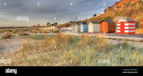 Pakefield Beach Huts Lowestoft Stock Photo Alamy