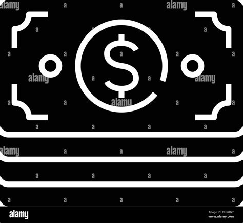 Banknotes Black Icon Concept Illustration Vector Flat Symbol Glyph