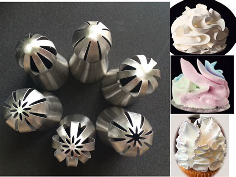 New Version 6pcs Set Sphere Ball Tips Russian Icing Piping Nozzles Tips Pastry Cake Fondant