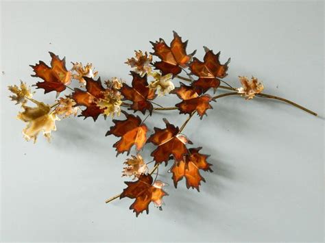 Metal Maple Tree Branch Wall Sculpture By Curtis Jere