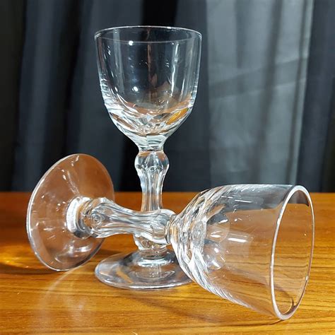 Set Of 5 Aperitif Liqueur Glasses Vintage Cut Glass Mid Etsy