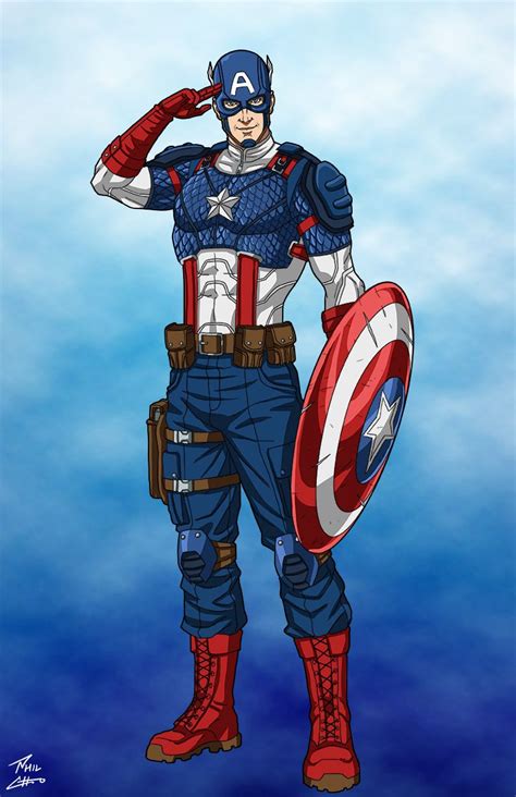 Captain America Is Standing In The Air With His Arms Behind His Head