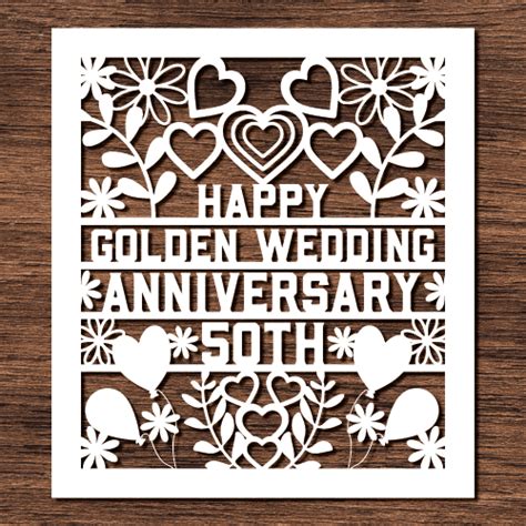 Happy Golden 50th Wedding Anniversary Card T For Parents Free