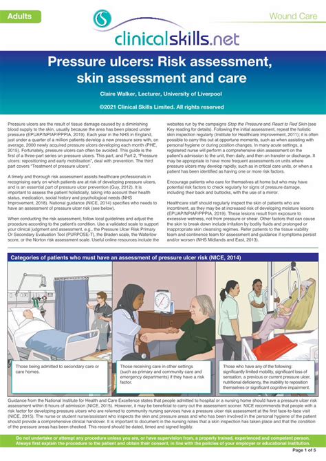 Pdf Pressure Ulcers Risk Assessment Skin Assessment And Care Pdfslide