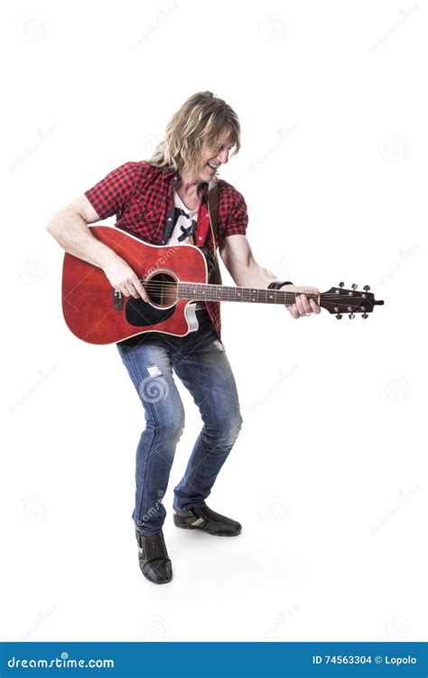 Musician Play Guitar On Studio Stock Photo Image Of Beard Solo