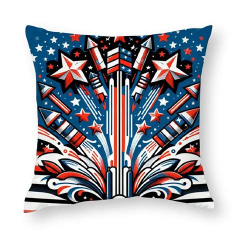 Ulloord Decorations Pillow Covers Decor America Flag Throw Pillow