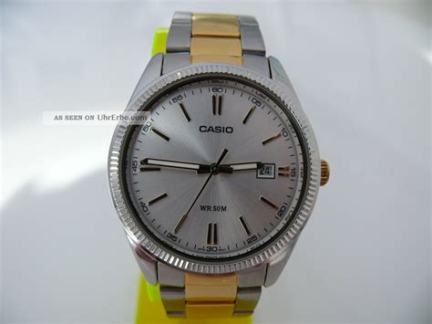 Casio 2784 Mtp 1302 Gold Silber Farbe Herren Armbanduhr 5