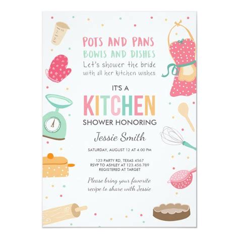 Stock The Kitchen Bridal Shower Invitation Cooking Zazzle Kitchen