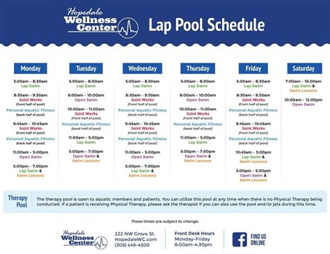 Hopedale Wellness Center | Pool Schedule