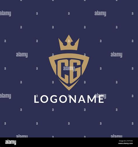 CG Logo With Shield And Crown Monogram Initial Logo Style Vector File