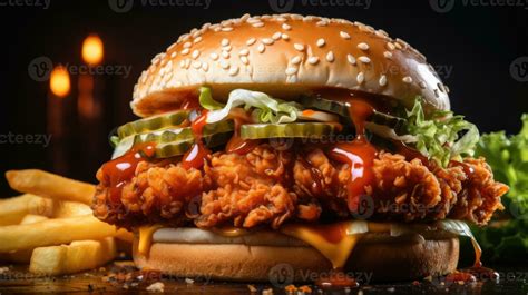 Crispy Chicken Burger Ai Generated Stock Photo At Vecteezy