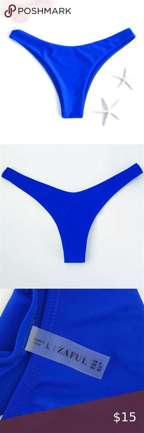 Zaful Royal Blue Bikini Bottom Size L Nwot Blue Bikini Bottoms