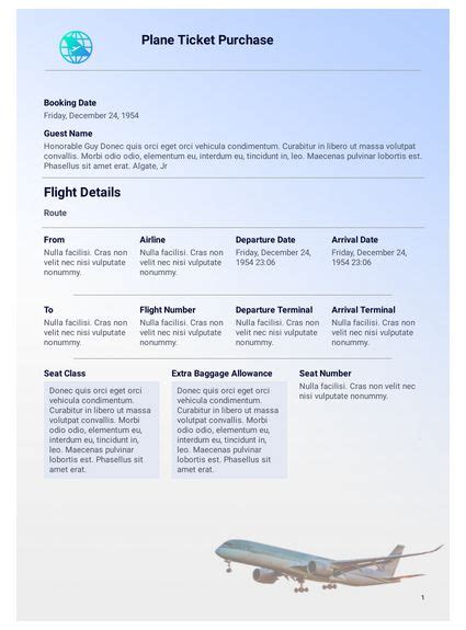 Plane Ticket Template Pdf Templates Jotform Sexiz Pix