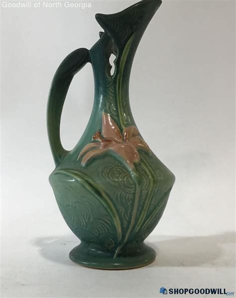 Vintage Roseville Zephyr Lily Pottery Ewer Pitcher Shopgoodwill