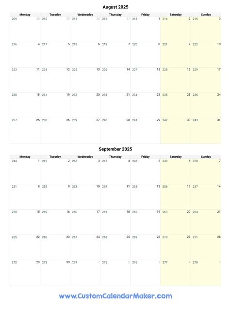 2025 Calendar Starting Monday Printable Check Molly Henryetta