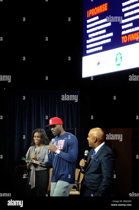 First Lady Michelle Obama and LeBron James leads the young crowd in ...