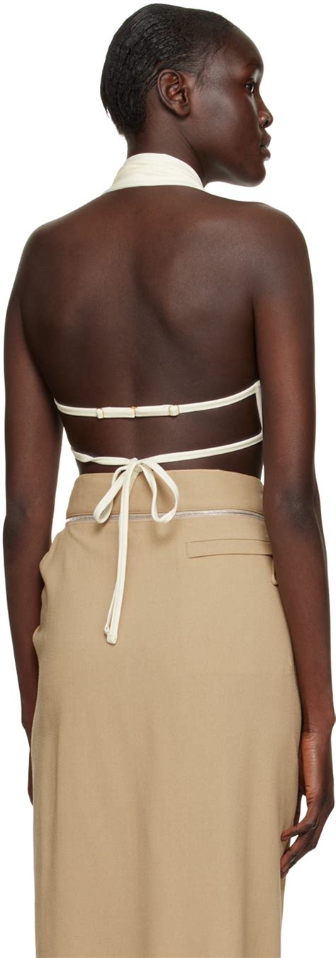 Jacquemus Beige Le Papier Le Haut De Maillot Linu Bikini Top Jacquemus