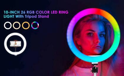 Webilla Inch Selfie Rgb Led Ring Light Dimmable With Colours And