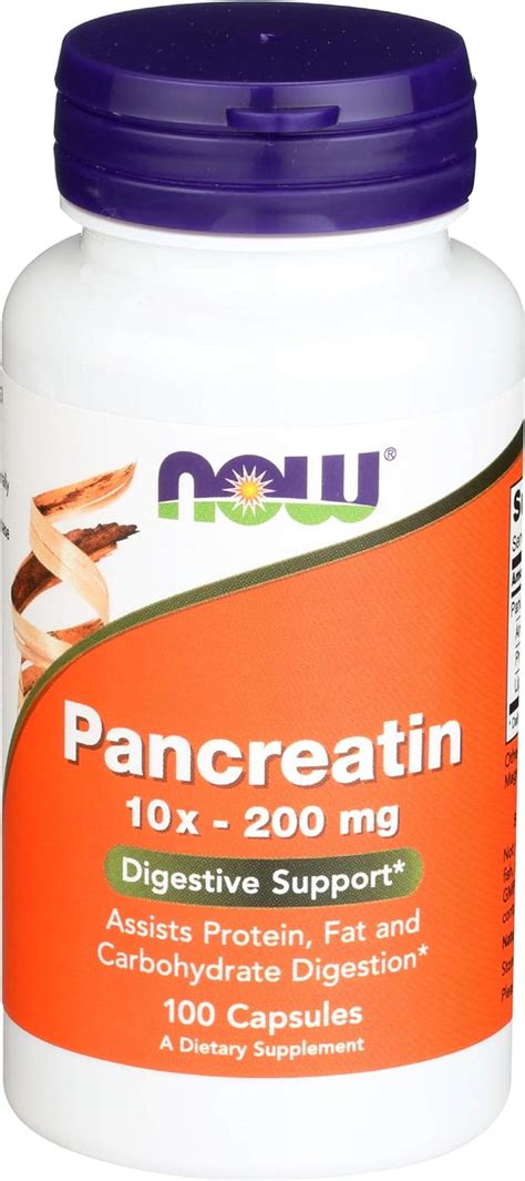 Now Foods Pancreatin 10 x 200 mg, 100 Capsules : Amazon.de: Health ...