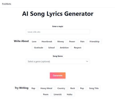 AI Lyrics Generator - AI Marketplace