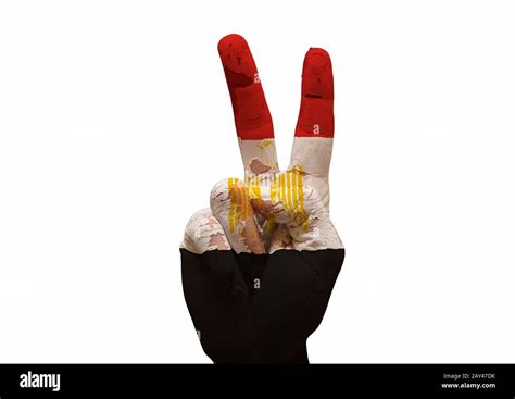 Hand Making The V Sign Stock Photo Alamy