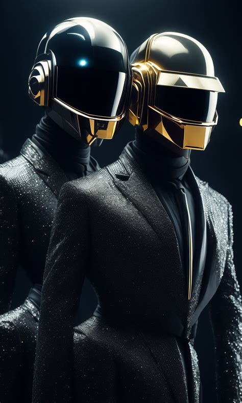 Decent Tapir413 3 Daft Punk Men In Futuristic Suit Black Color