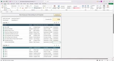 New Employee Onboarding Excel Template, Employee Task List Excel ...