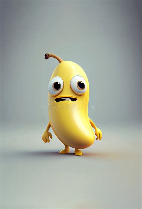 Cute Cartoon Banana Character Created With Generative Ai Stock Photo