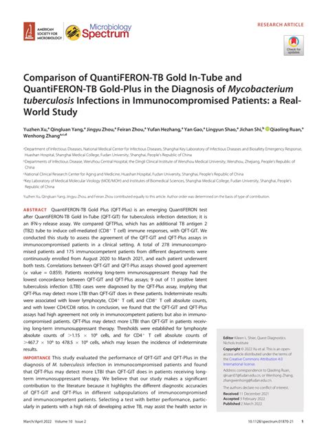 Pdf Comparison Of Quantiferon Tb Gold In Tube And Quantiferon Tb Gold