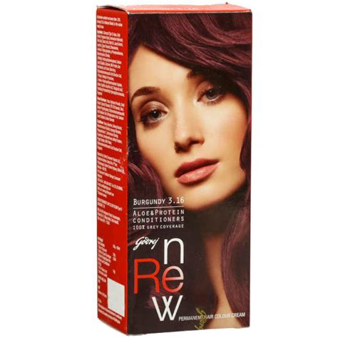 Buy Godrej Renew Hair Colour Cream Burgundy 316 68 G Online At Best