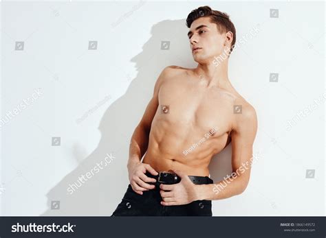 Sexy Guy Naked Torso Black Trousers Stock Photo 1866149572 Shutterstock