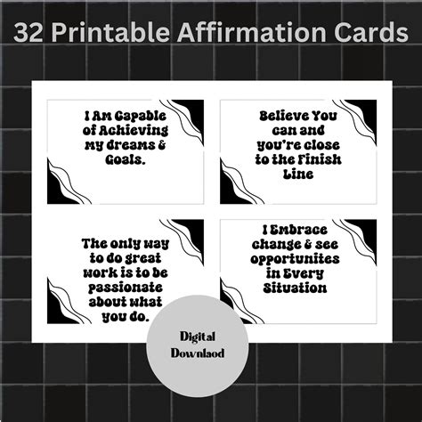 Positive Affirmations Cards Printable Affirmation Pdf Sheets Daily