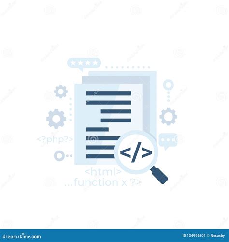 Code Review Software Development Vector Stock Vector Illustration Of