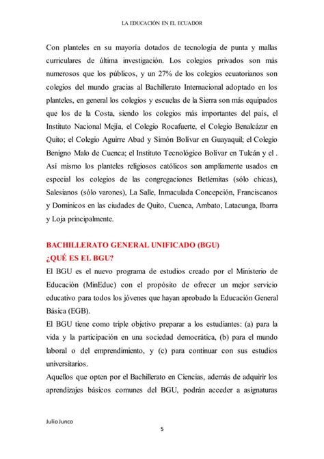 La Educaci N En Ecuador En El Sistema De Ecuador Pdf