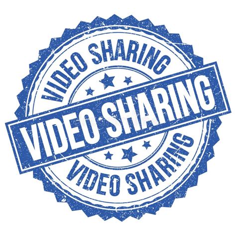 Video Sharing Text On Blue Round Stamp Sign Stock Illustration