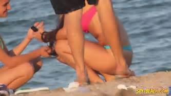Voyeur Beach Hot Blue Bikini Thong Amateur Teen Video