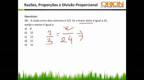 🔴 Aula 19 Razões Proporções E Divisão Proporcional Exercícios