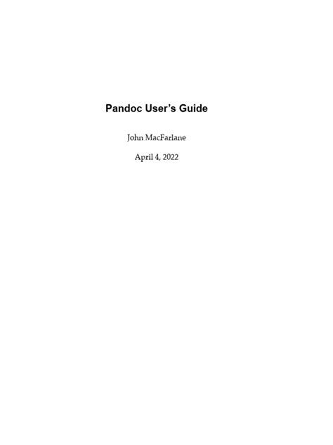 Pandoc Manual Download Free Pdf Command Line Interface Html