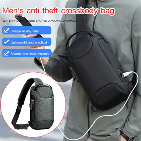 Men S Anti Theft Crossbody Bag Waterproof Oxford Cloth Adjustable