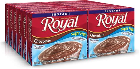 Royal Instant Pudding Dessert Mix Chocolate Fat Free And Sugar Free