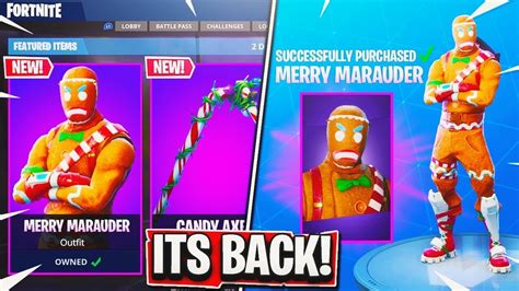 Gingerbread Man Skin Coming Back Rarest Skin Merry Marauder Returns