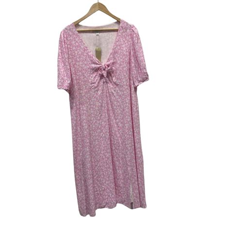 Forever New Curve Womens Size 20 Midi Dress Pink